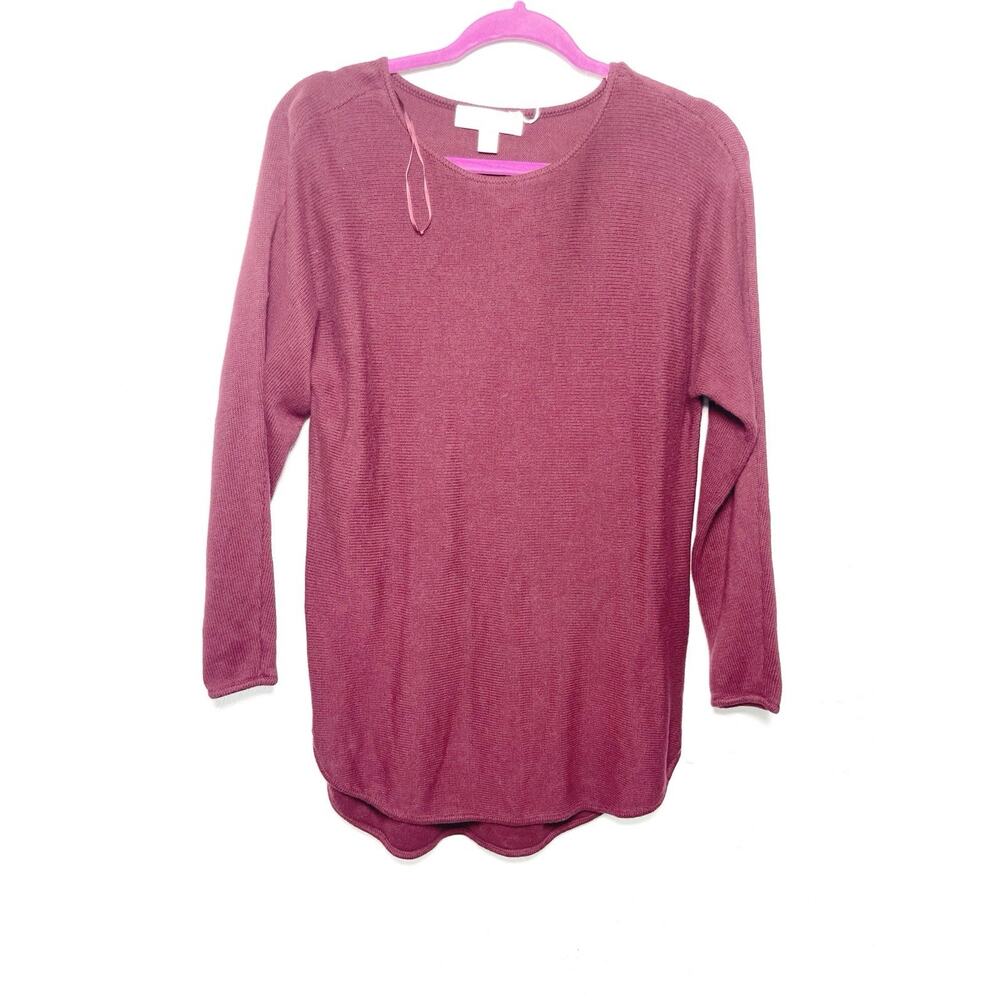Michael Michael Kors Womens Small Plum Sweater Long Sleeve Knit Zipper